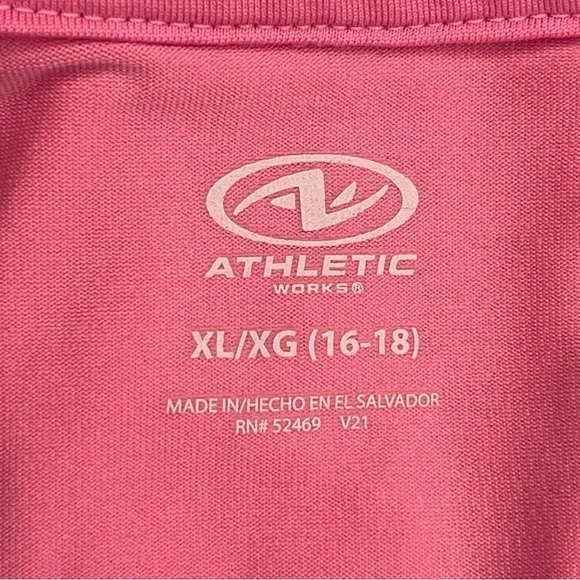 XL ATHLETIC WORKS BARBIE NEON PINK TANK SLEEVELESS STRETCH ACTIVEWEAR - Picture 10 of 12